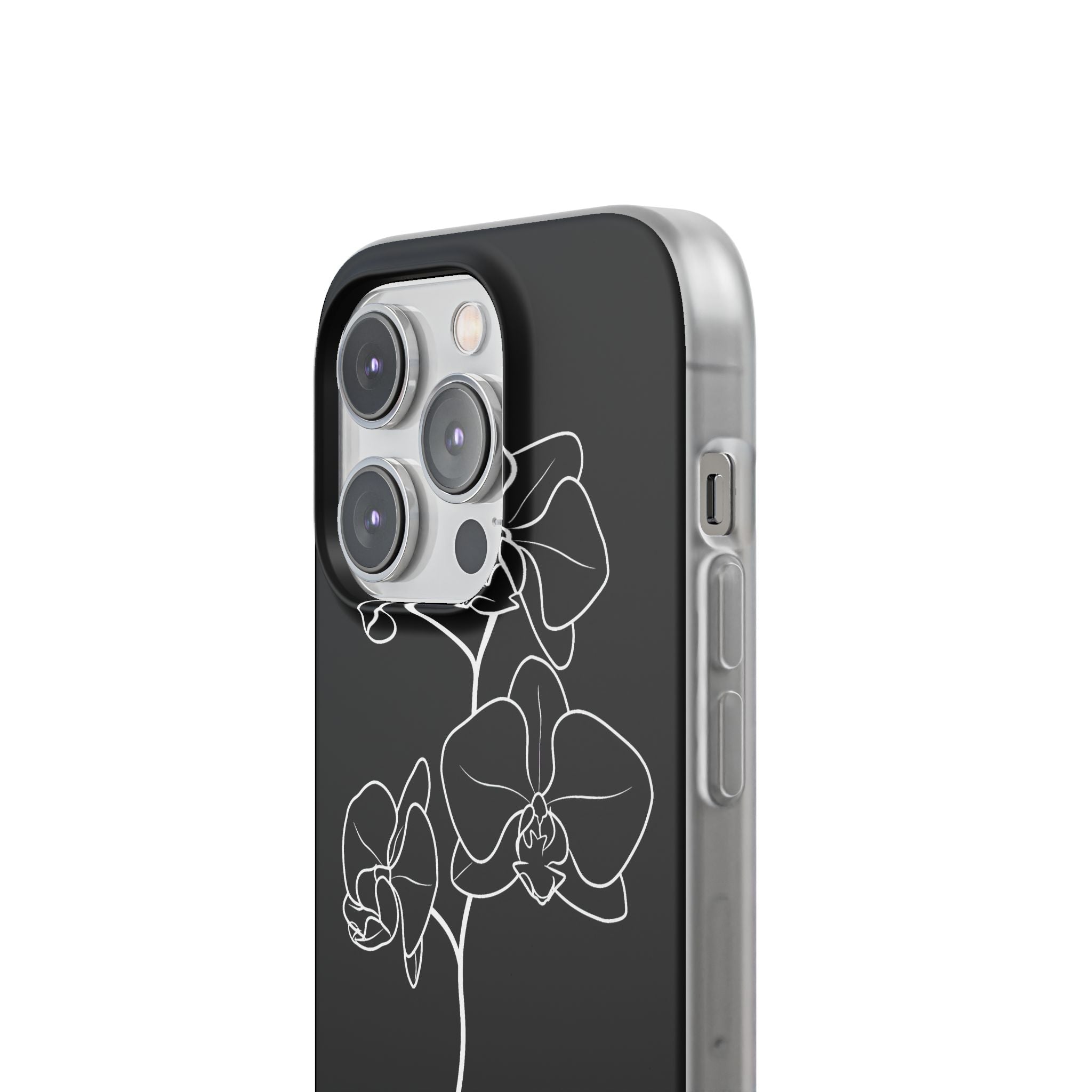 Black Lite Phone Case for iPhone - Noir Alabaster Orchid