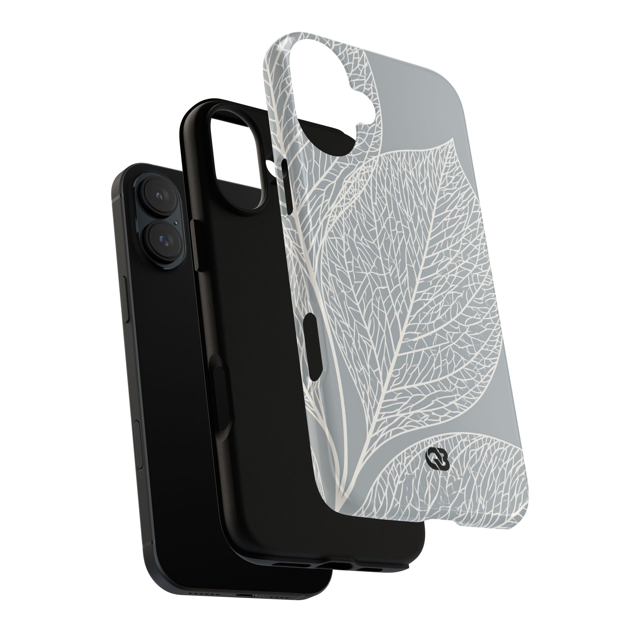 Grey Tough Phone Case for iPhone - Frosted Ash Veins
