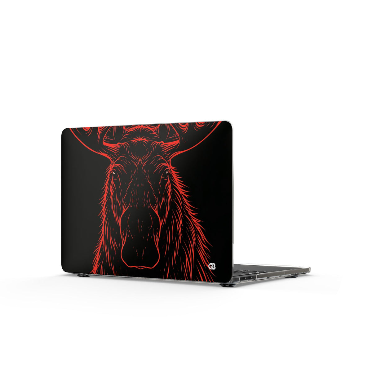 Crimson Horizon Moose · Clear Hard Case for MacBook · Black