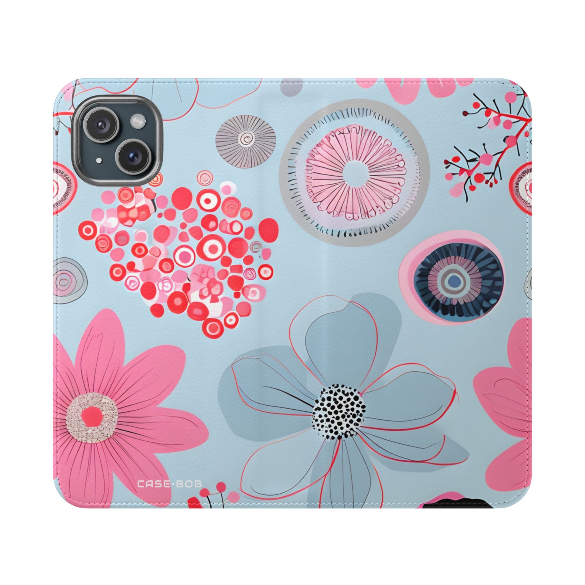 Outlined Bloom Radiance - iPhone 15 Plus Case - Wallet