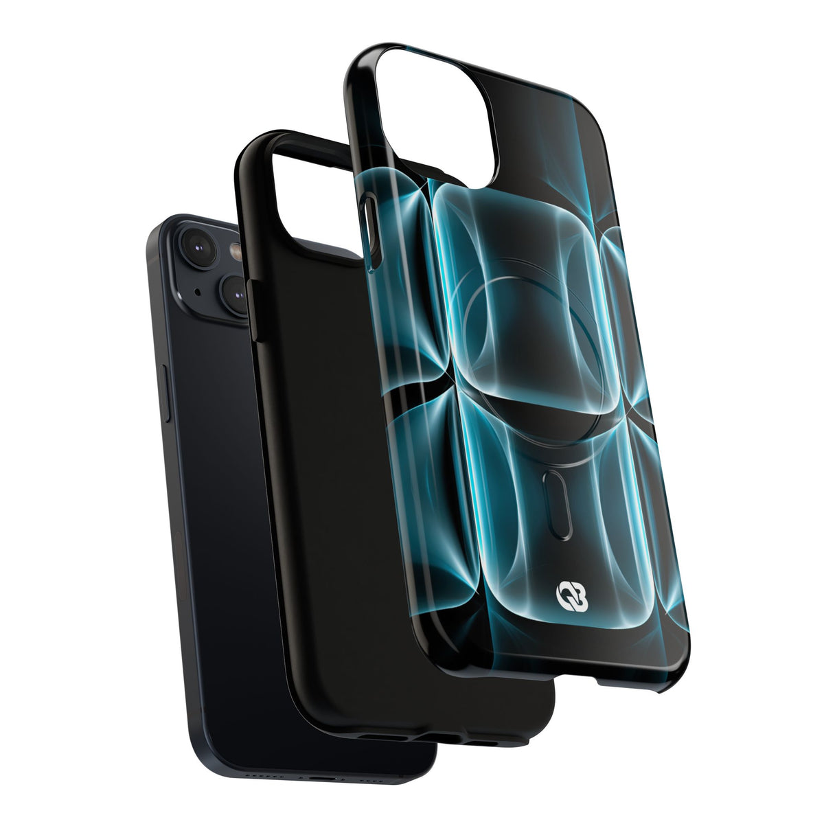 Translucent Cyber Grid · Tough 2.0 Magnetic Phone Case for iPhone · Teal