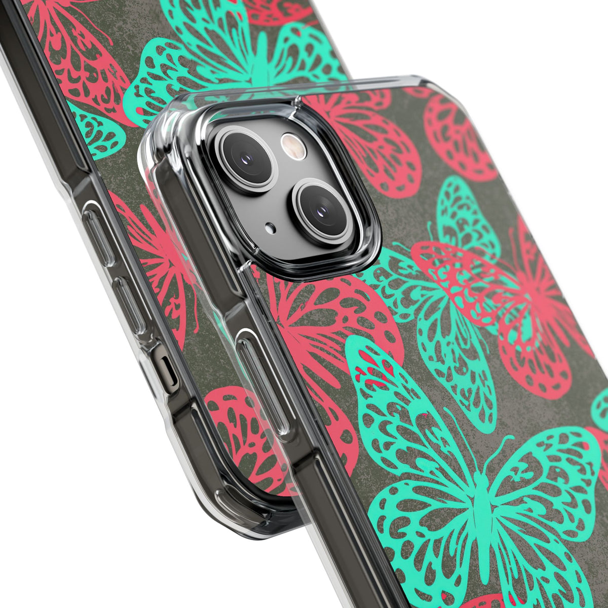 Electric Papillon · Clear Impact Magnetic Phone Case for iPhone · Pink