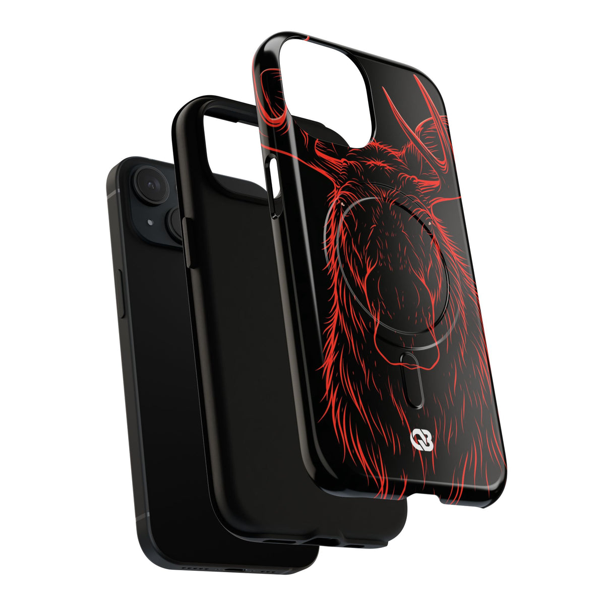 Crimson Horizon Moose · Tough 2.0 Magnetic Phone Case for iPhone · Black