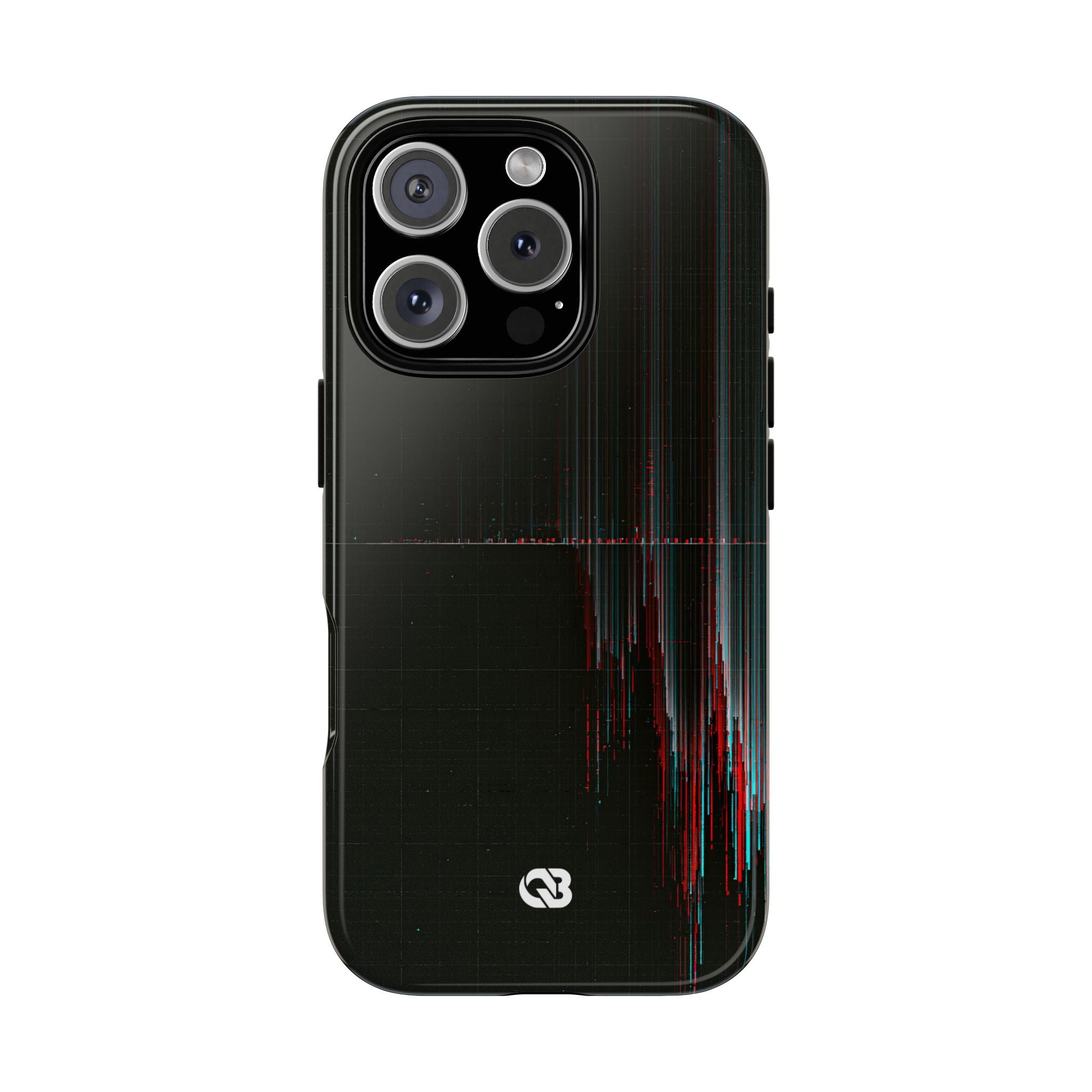 Black Tough Phone Case for iPhone - Corrupted Data Stream