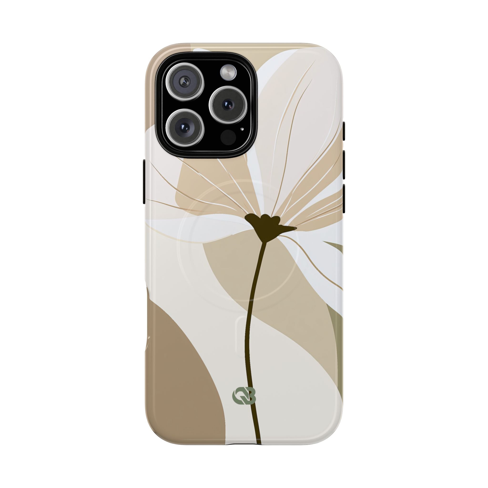 Beige Tough 2.0 Magsafe Phone Case for iPhone - Sage Linen Magnolia