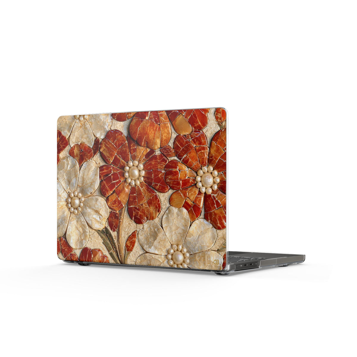 Carnelian Pearl Bloom · Clear Hard Case for MacBook · Orange