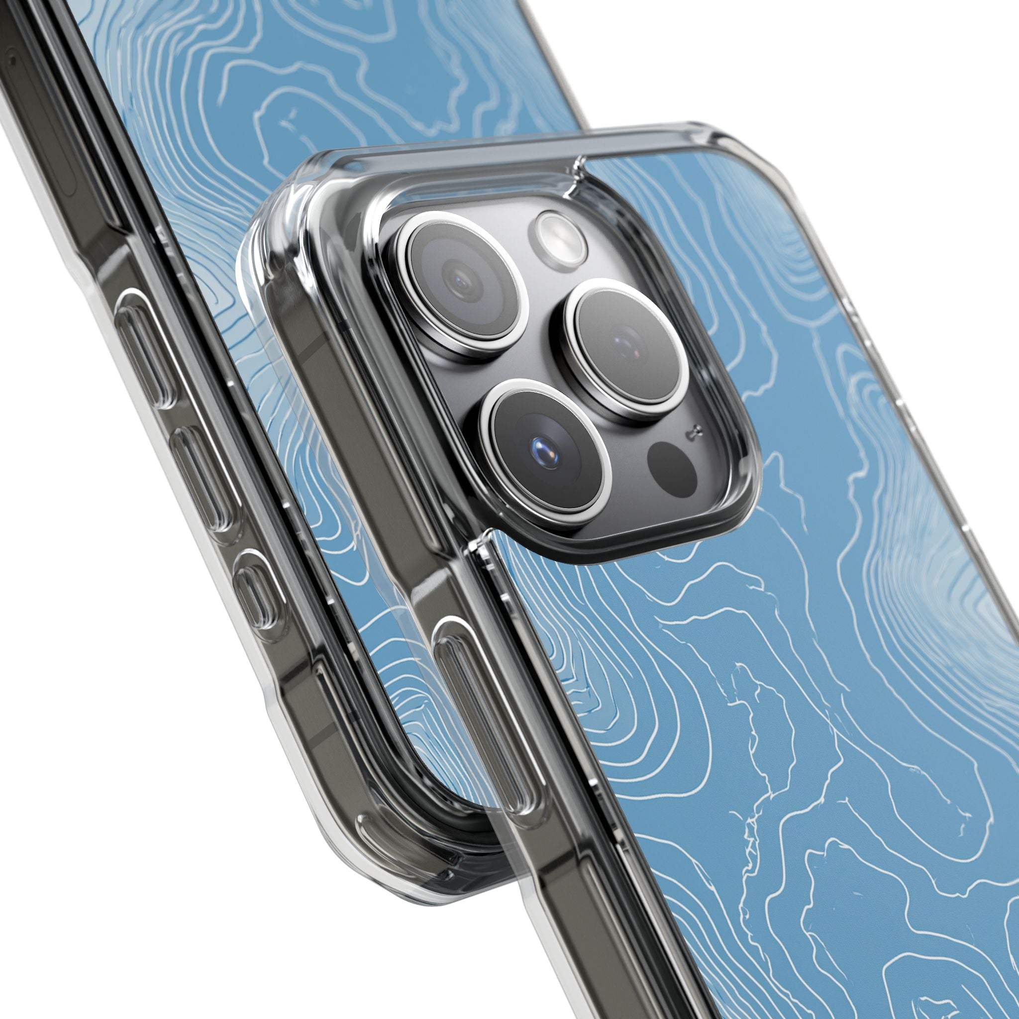 Blue Impact MagSafe Phone Case for iPhone - Glacial Ridge Topo
