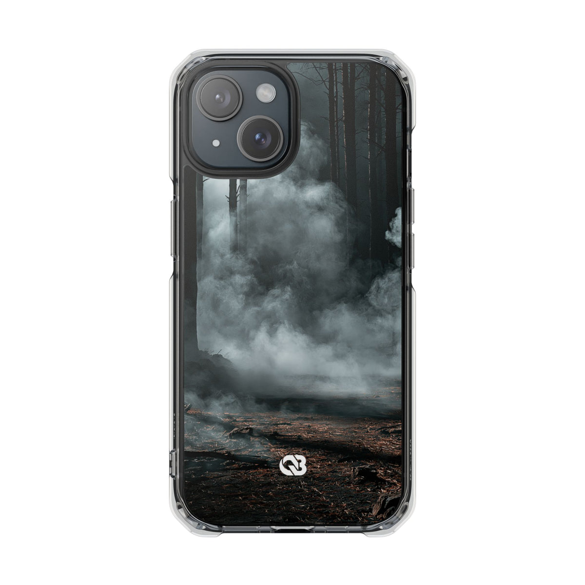 Shadowed Pine Mist · Clear Impact Magnetic Phone Case for iPhone · Black
