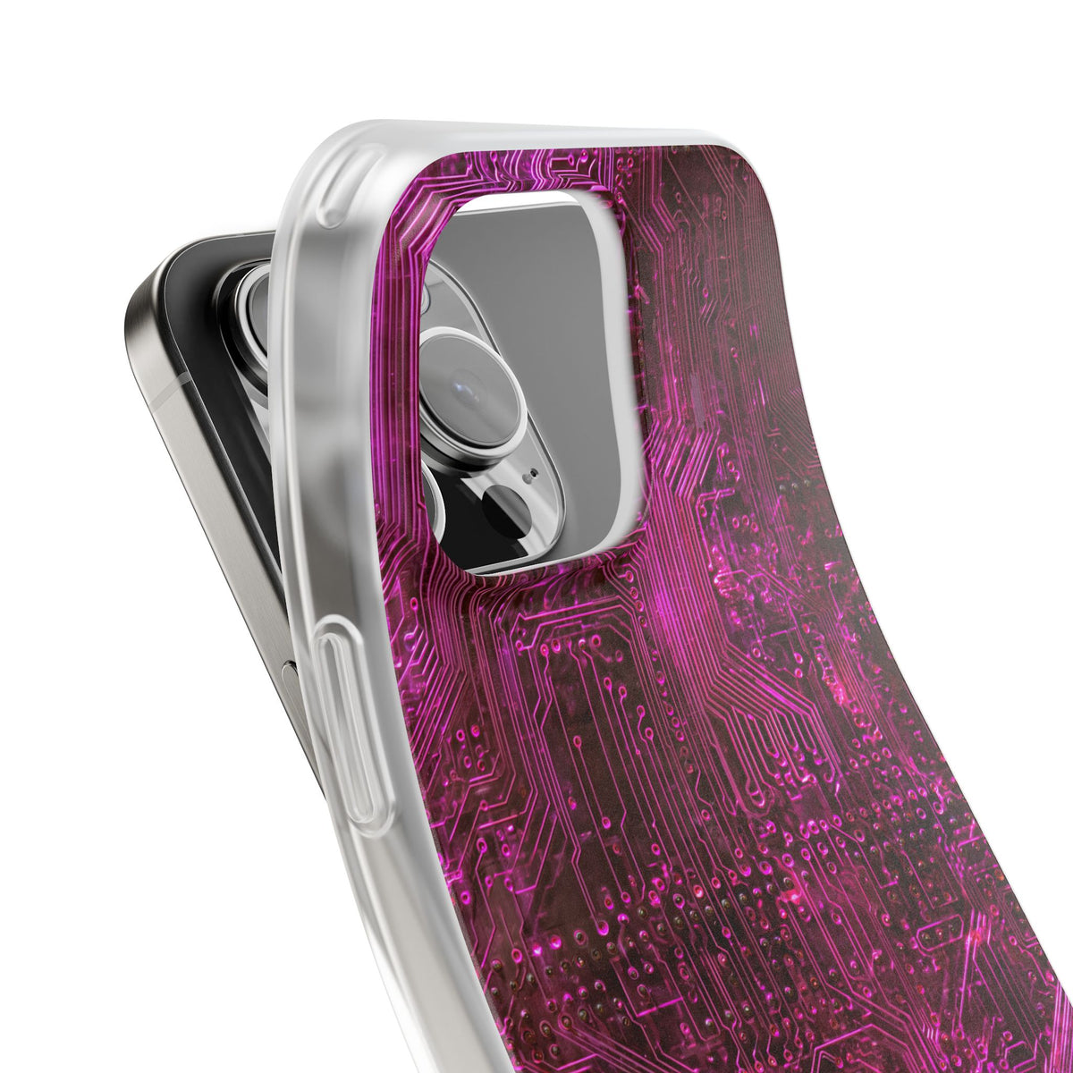 Magenta Circuit Trace · Lite Phone Case for iPhone · Pink