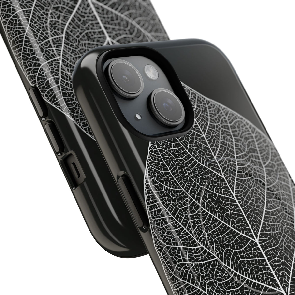 Monochrome Leaf Skeleton · Tough 2.0 Magnetic Phone Case for iPhone · Black