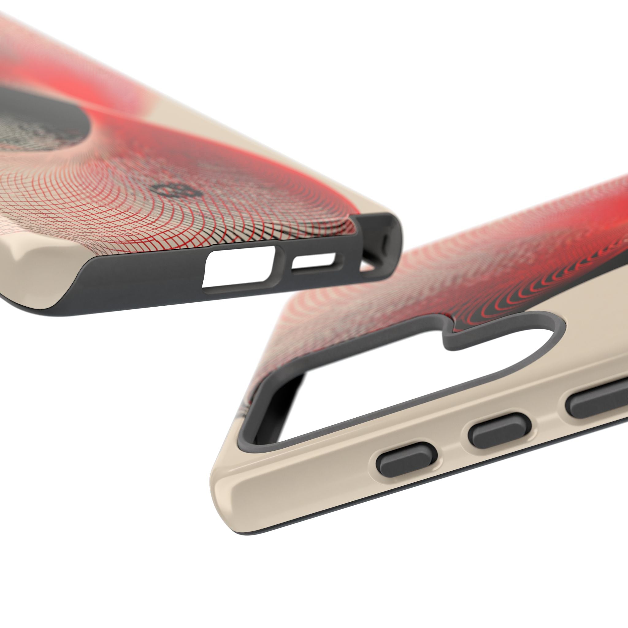 Red Tough Phone Case for Samsung - Scarlet Wireframe Helix