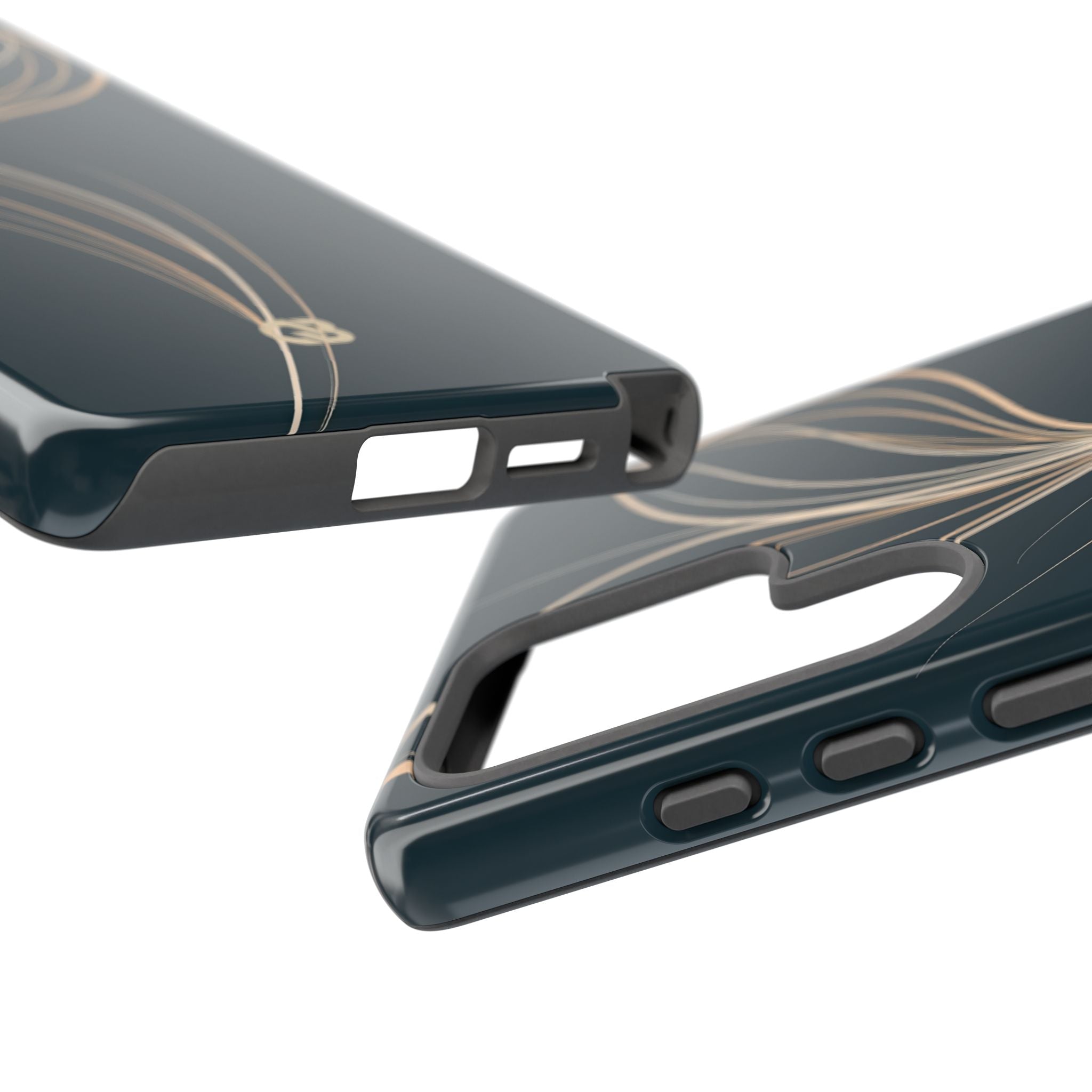 Teal Tough Phone Case for Samsung - Sandstone Silk Flora