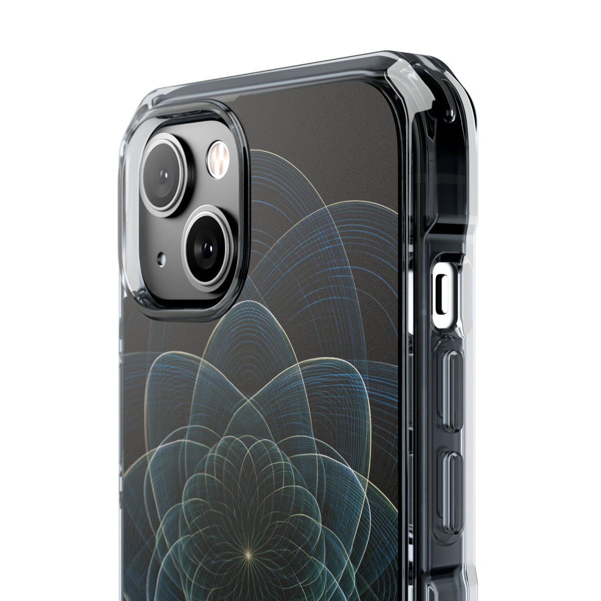 Blue Impact MagSafe Phone Case for iPhone - Celestial Wireframe Bloom