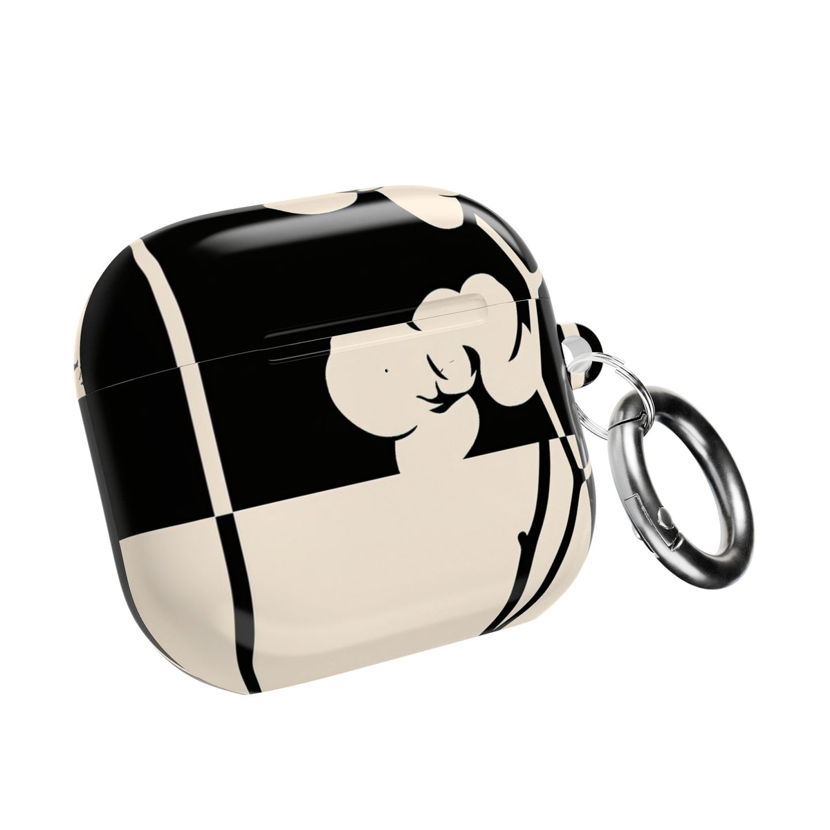 Geometric Orchid Bloom · Hard Case for AirPods & AirPods Pro · Black