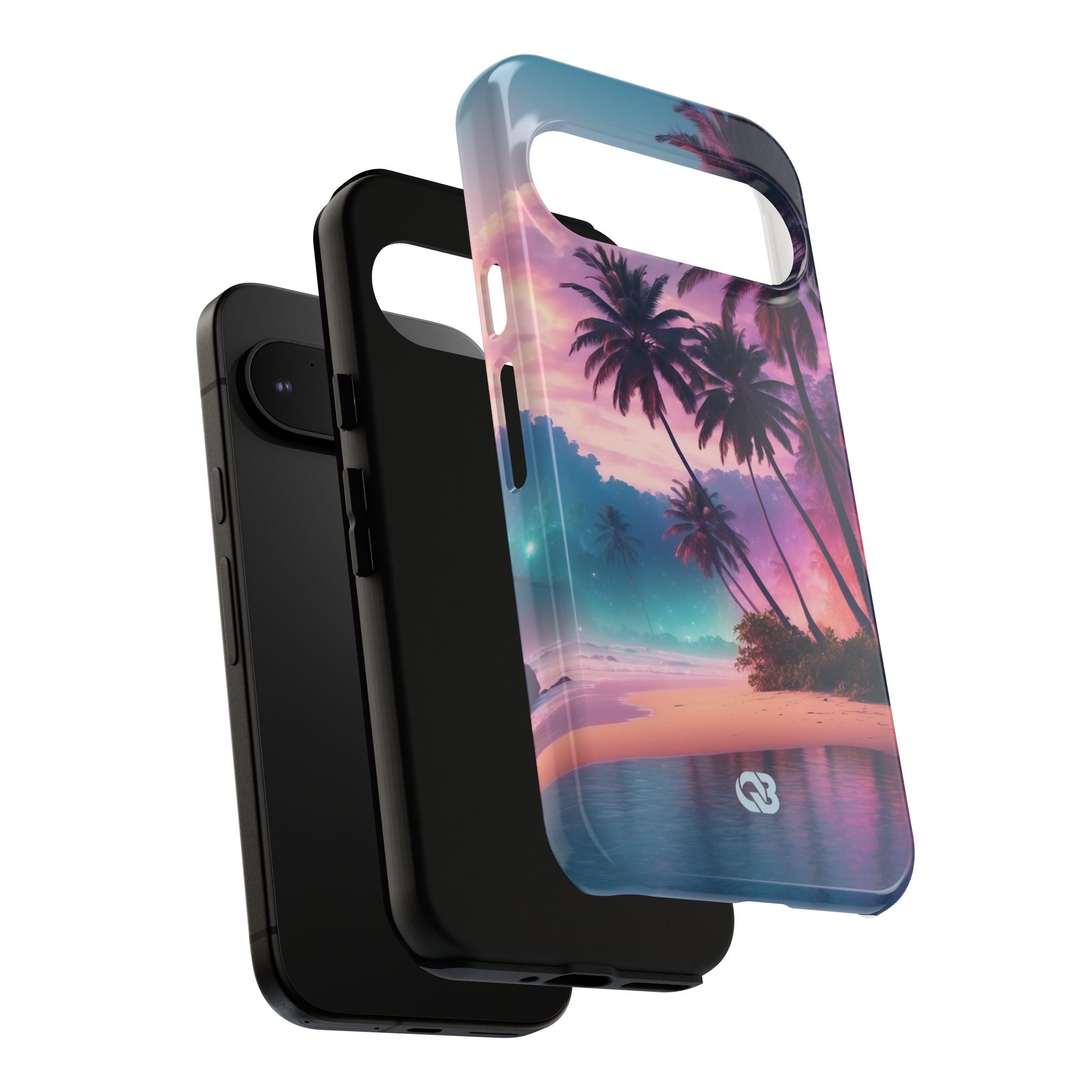Neon Shore Palms · Tough Handyhülle für Google Pixel