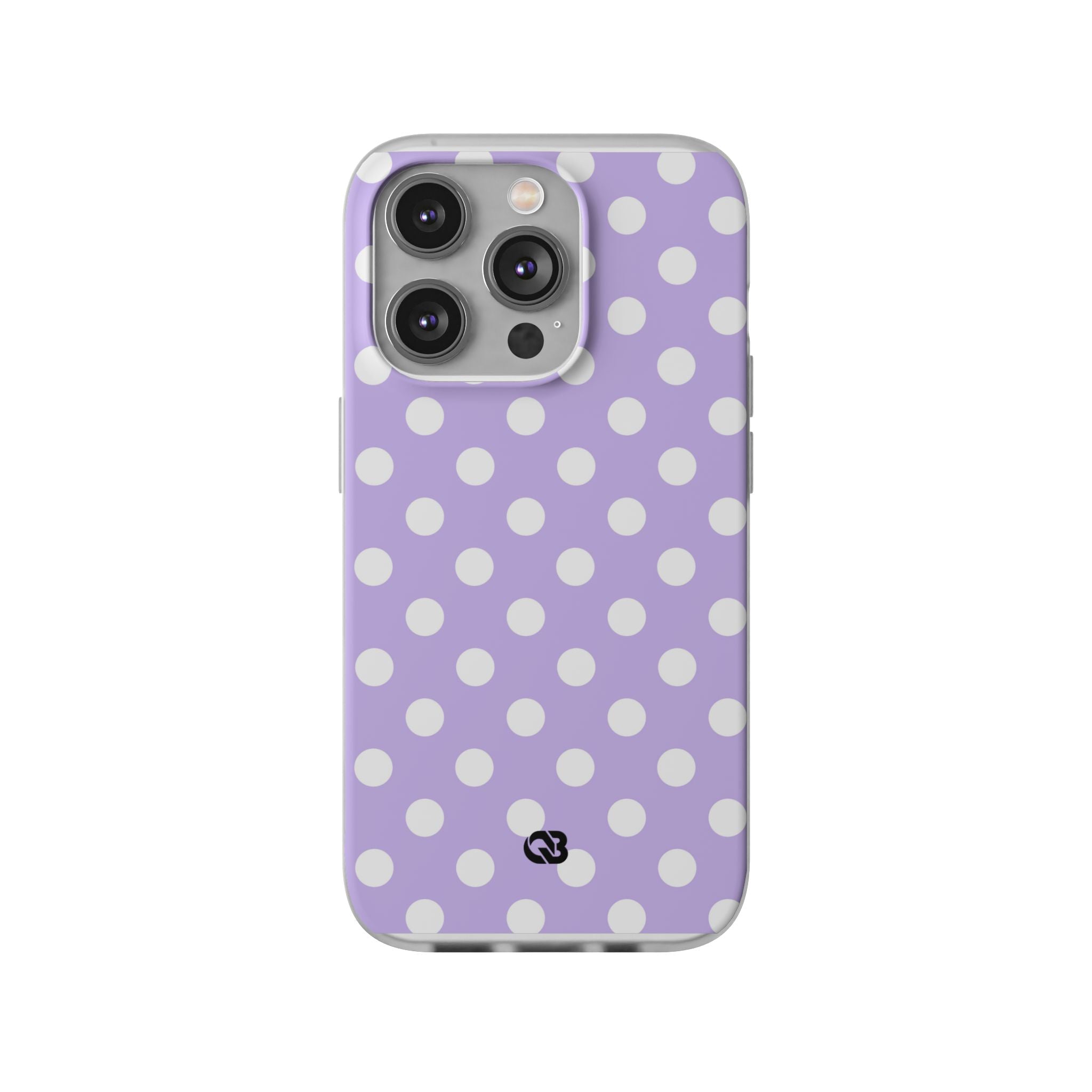Lavender Polka Grid · Soft Phone Case for iPhone
