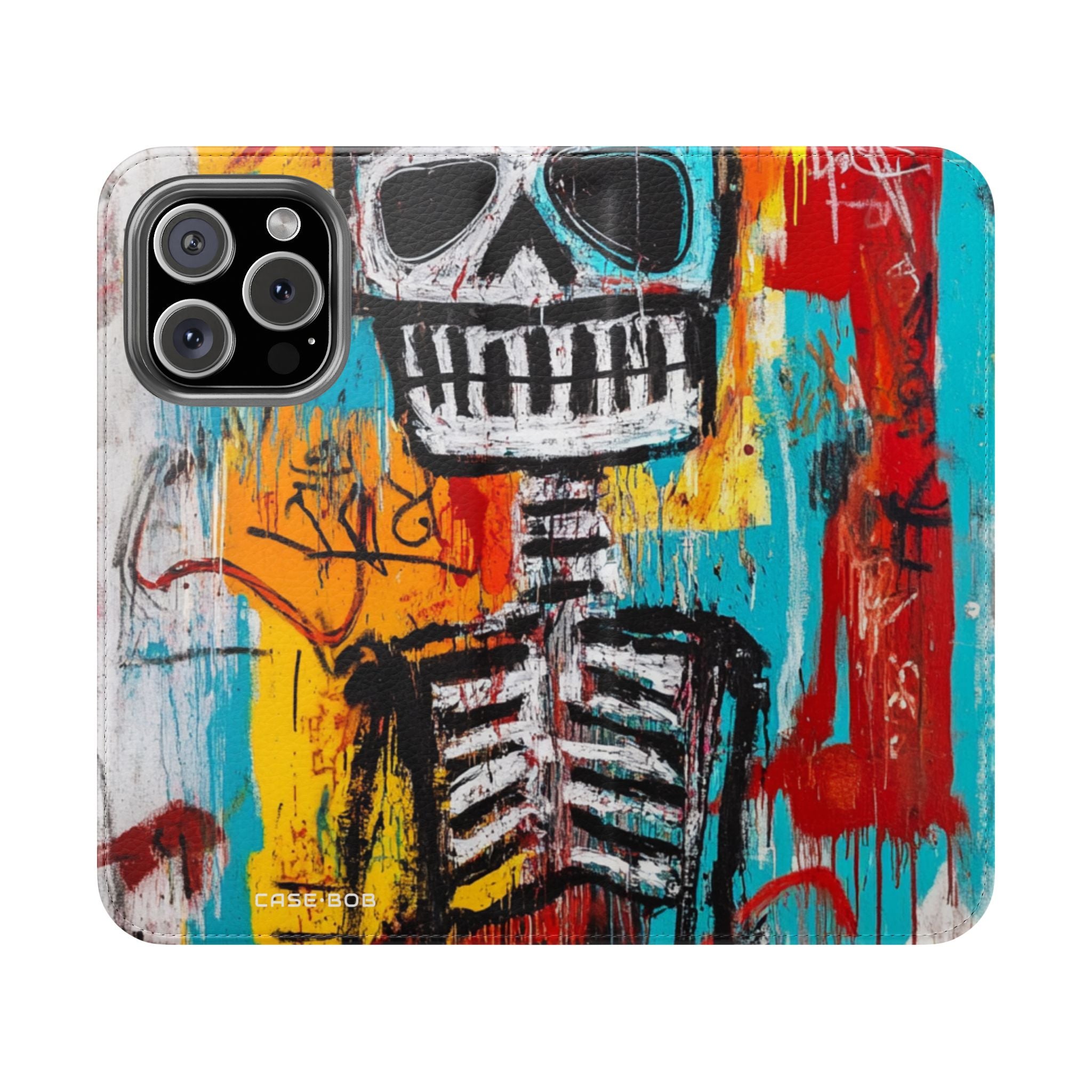 Neon Skull Chaos - iPhone 16 Pro Case - Wallet