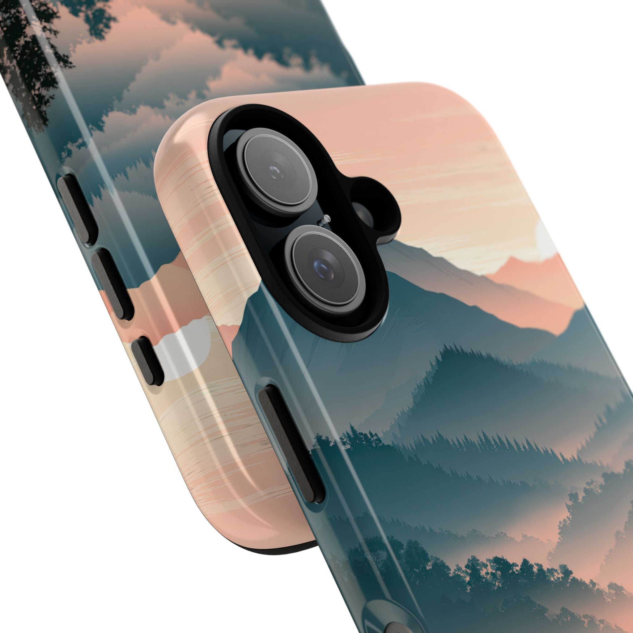 Teal Tough Phone Case for iPhone - Alpine Teal Horizon