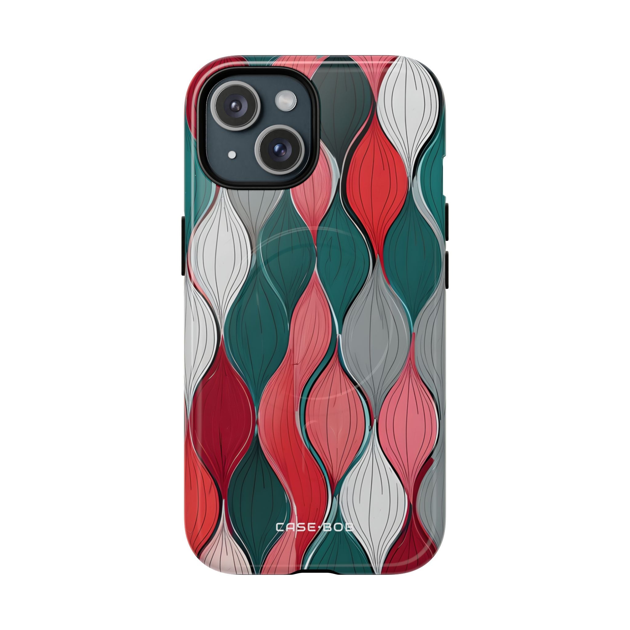 Leaf Cascade Teal iPhone 15 Case - Tough+