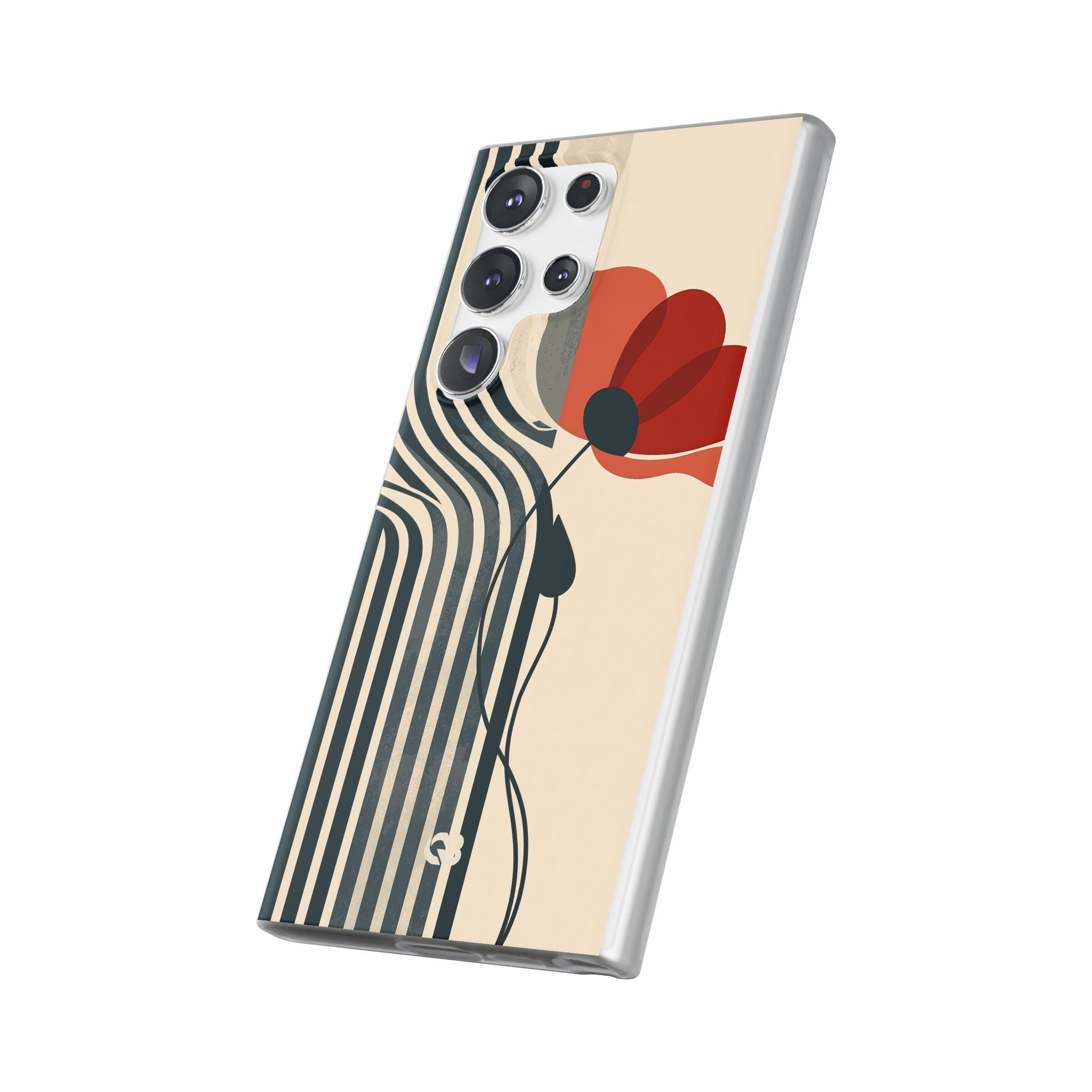 Beige Lite Phone Case for Samsung - Crimson Line Bloom