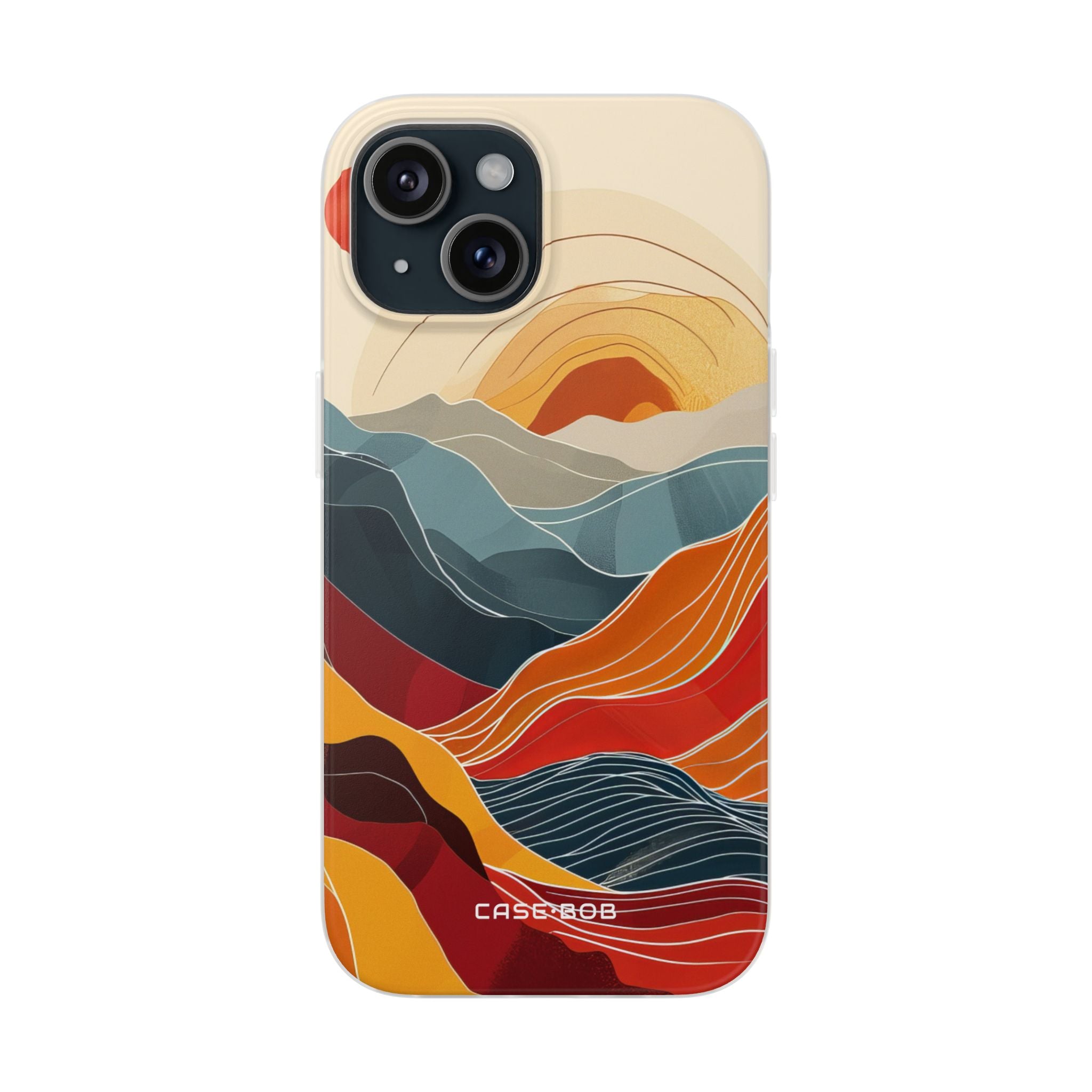 Sunlit Ridges iPhone 15 Cover - Blød