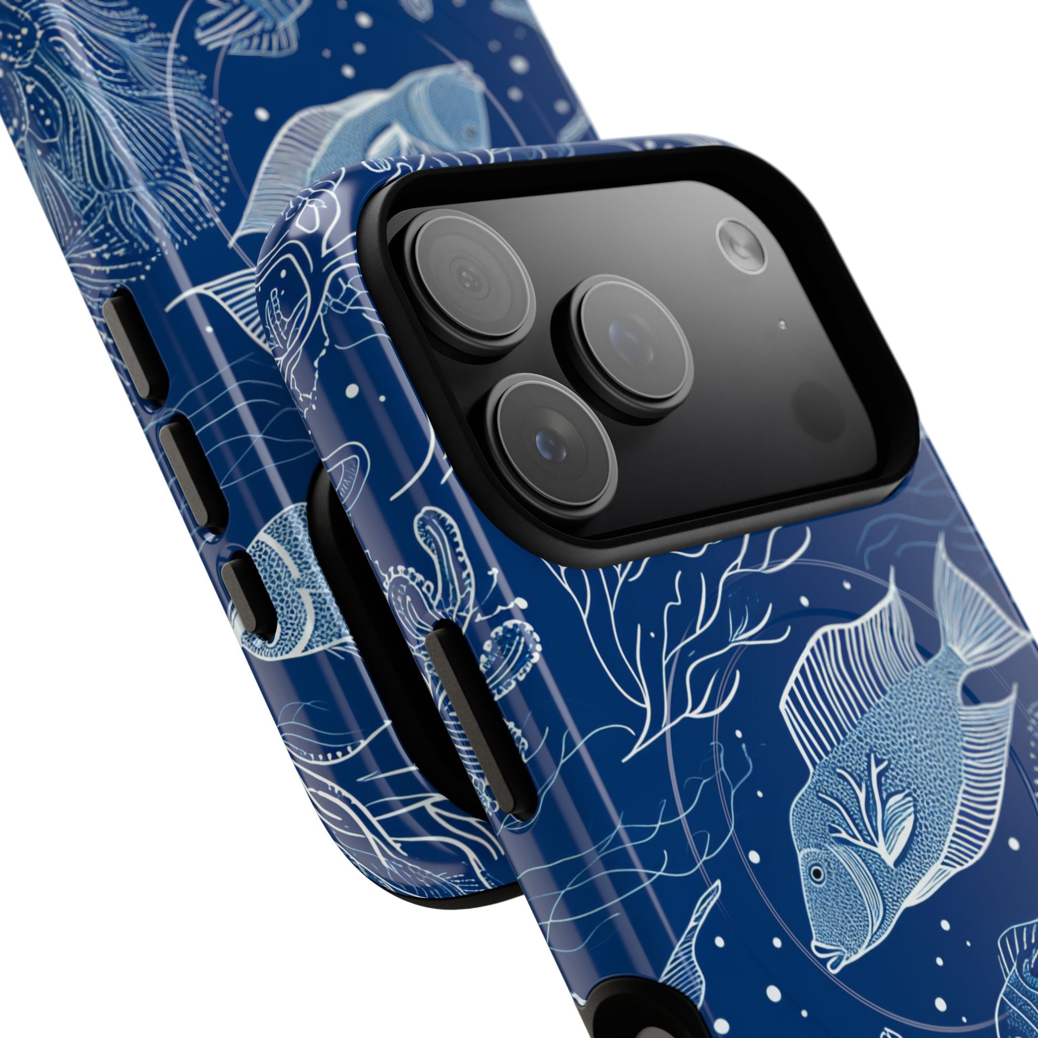 Navy Scale Reef iPhone 17 Pro Case - Tough+ - CASE•BOB