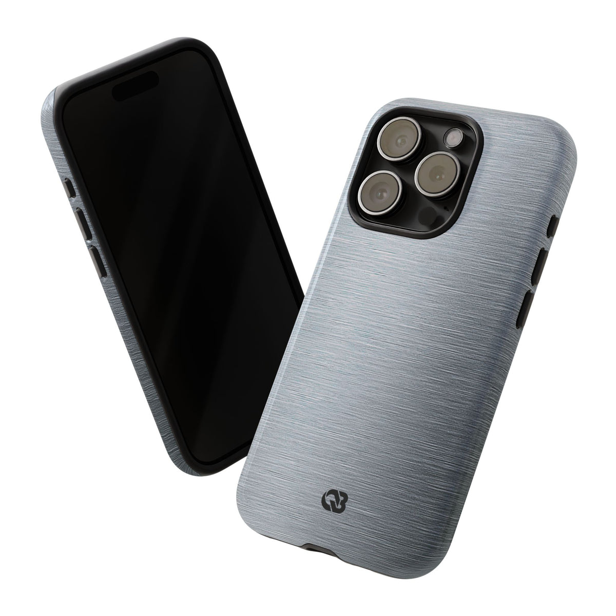 Silver Tough Phone Case for iPhone - Satin Chrome Grain