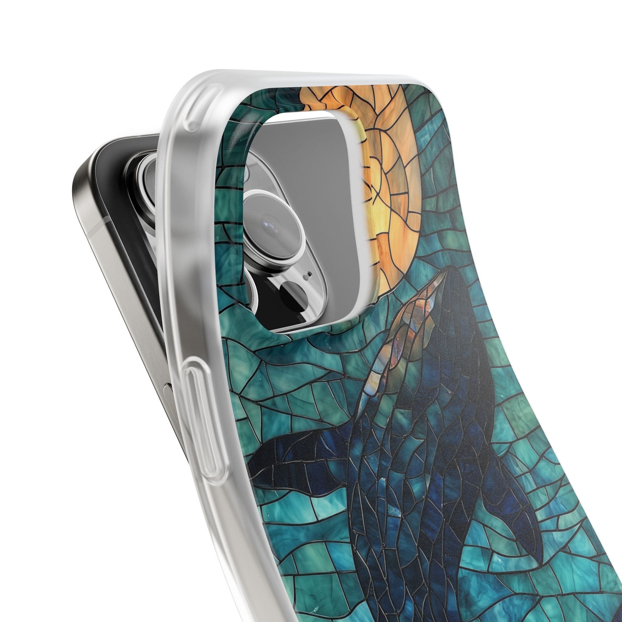 Stained Moon Whale · Soft Telefoncover for iPhone