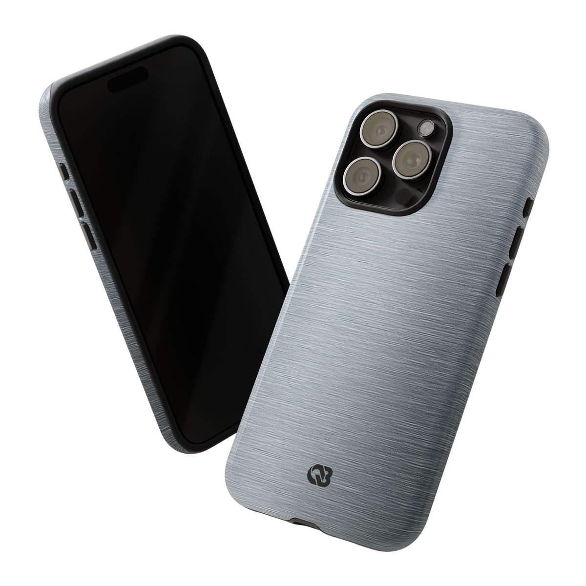 Silver Tough Phone Case for iPhone - Satin Chrome Grain