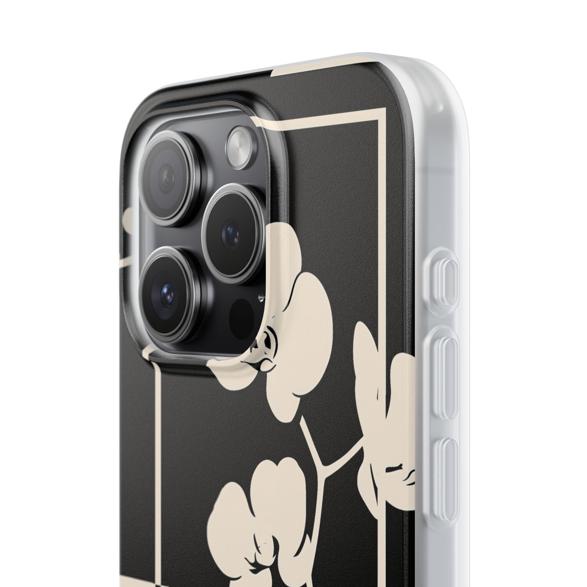 Beige Lite Phone Case for iPhone - Nocturnal Orchid Frame