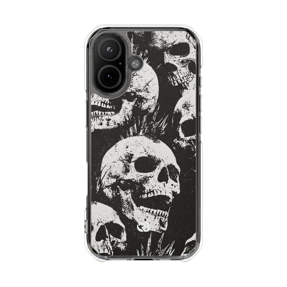 Punk Skull Riot · Clear Impact Magnetic Phone Case for iPhone · Black