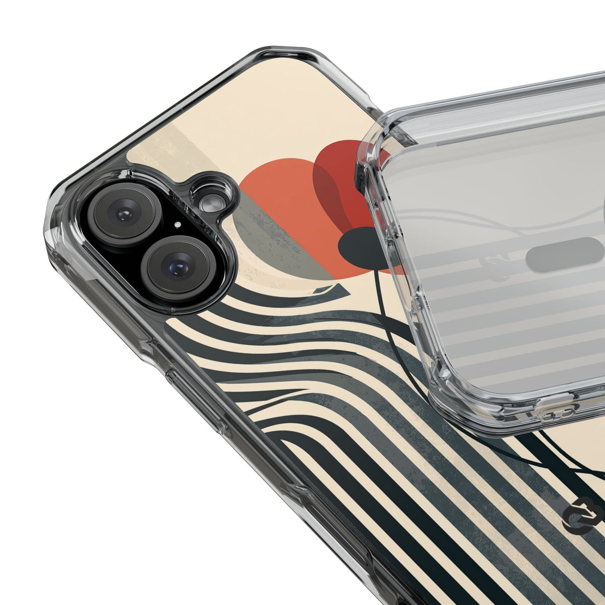 Modernist Poppy · Clear Impact Magnetic Phone Case for iPhone · Beige