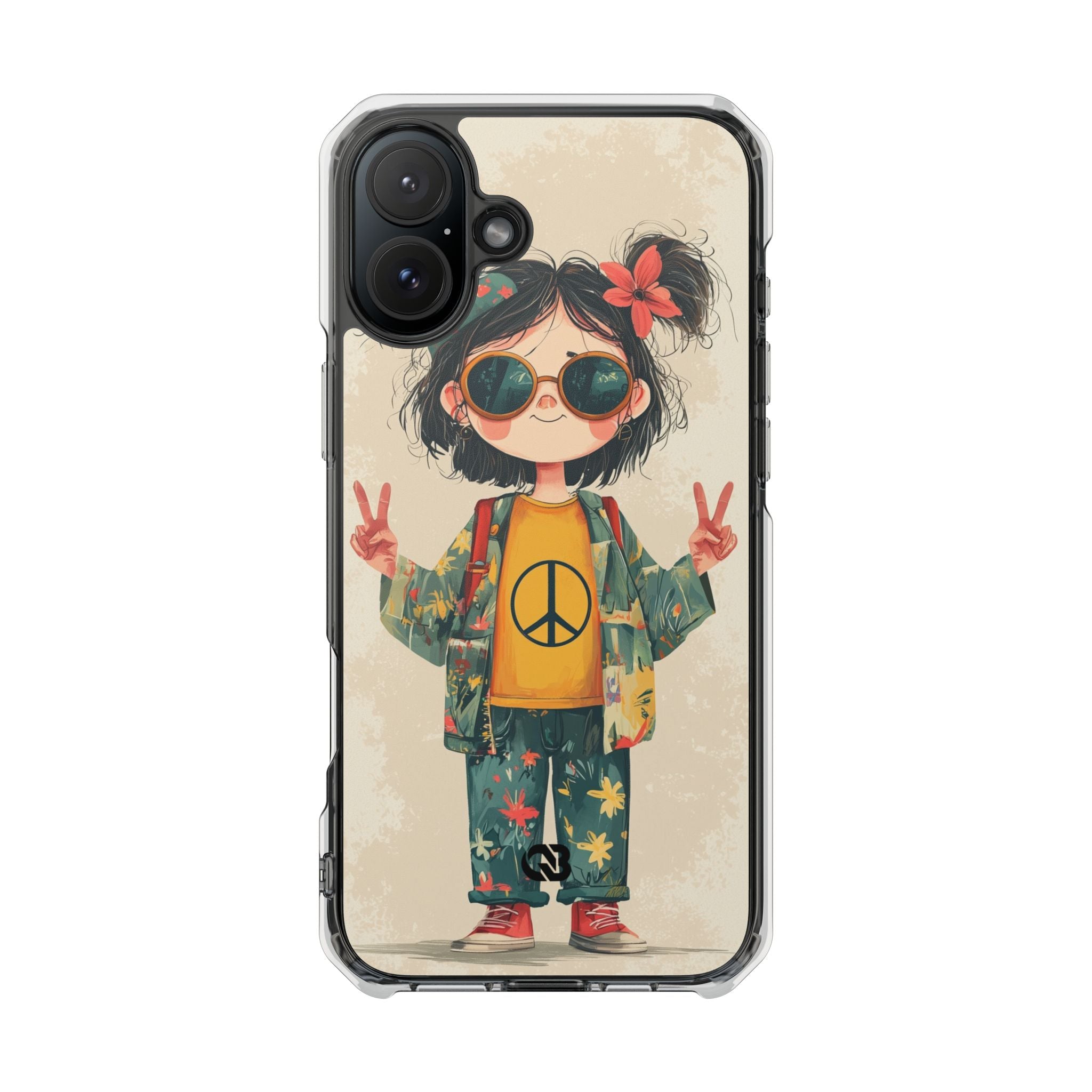 Retro Peace Girl · Impact Hoesje voor iPhone · Magsafe