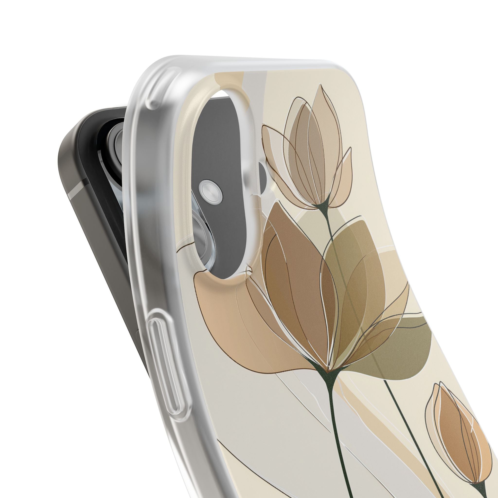 Beige Lite Phone Case for iPhone - Muted Ochre Petals