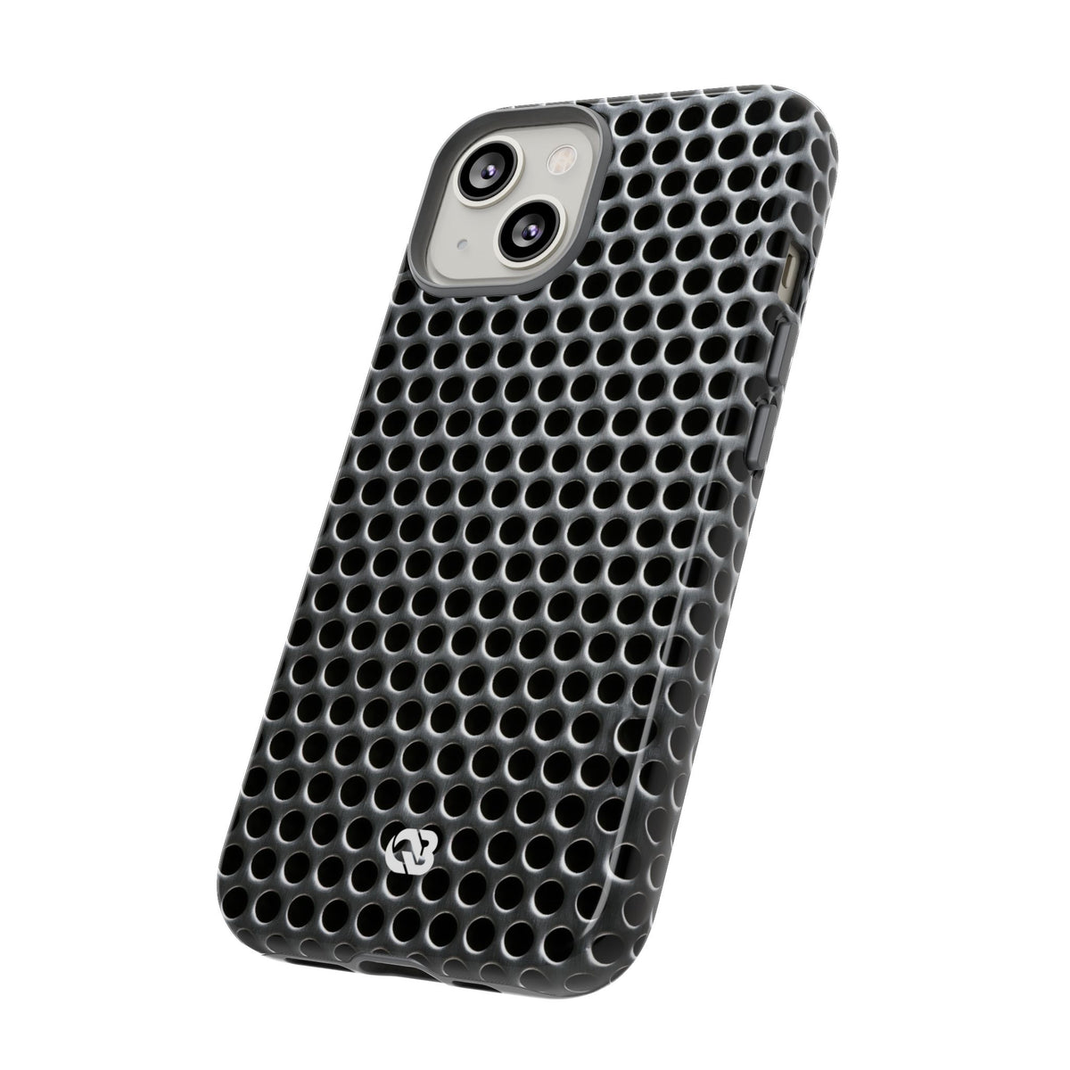Brushed Perforated Steel · Tough Phone Case for iPhone · Silver