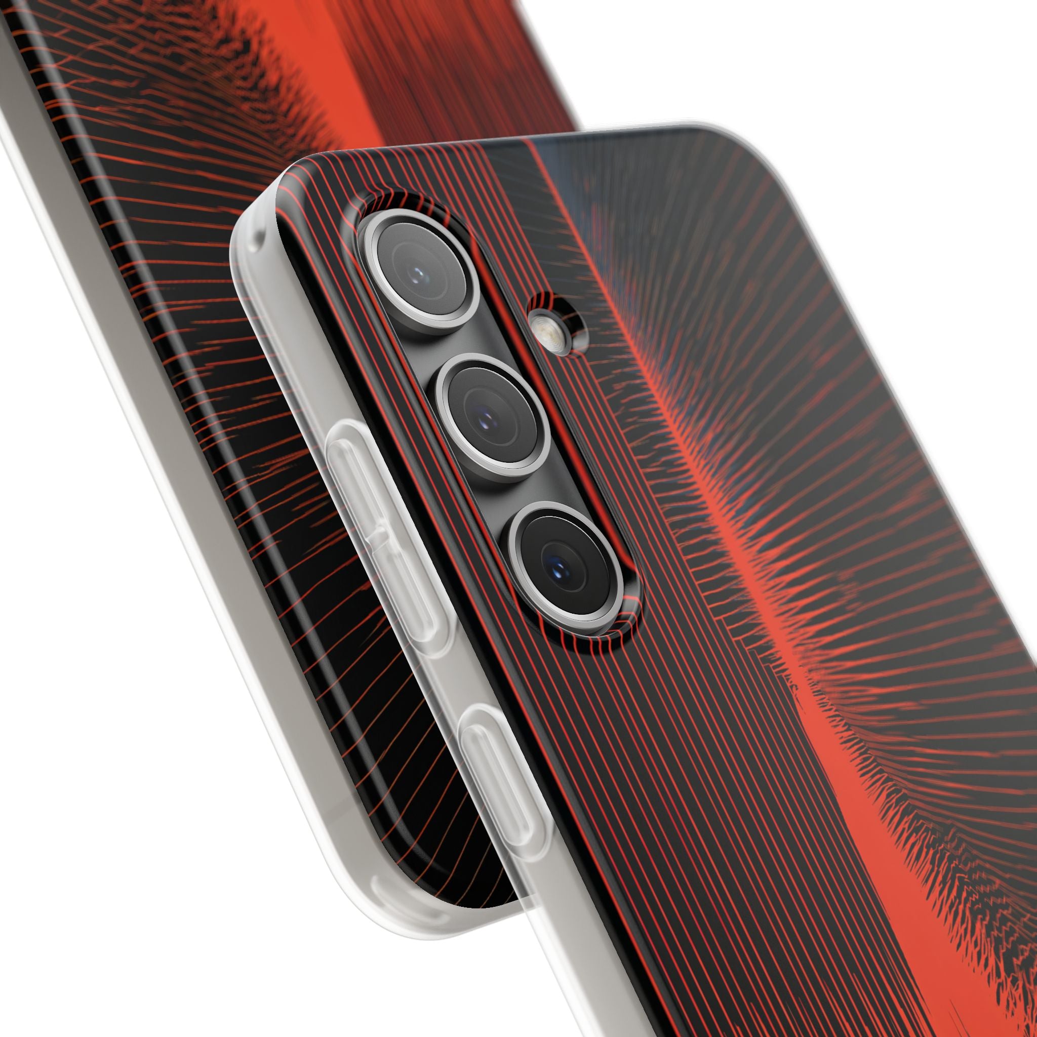 Red Lite Phone Case for Samsung - Crimson Frequency Pulse
