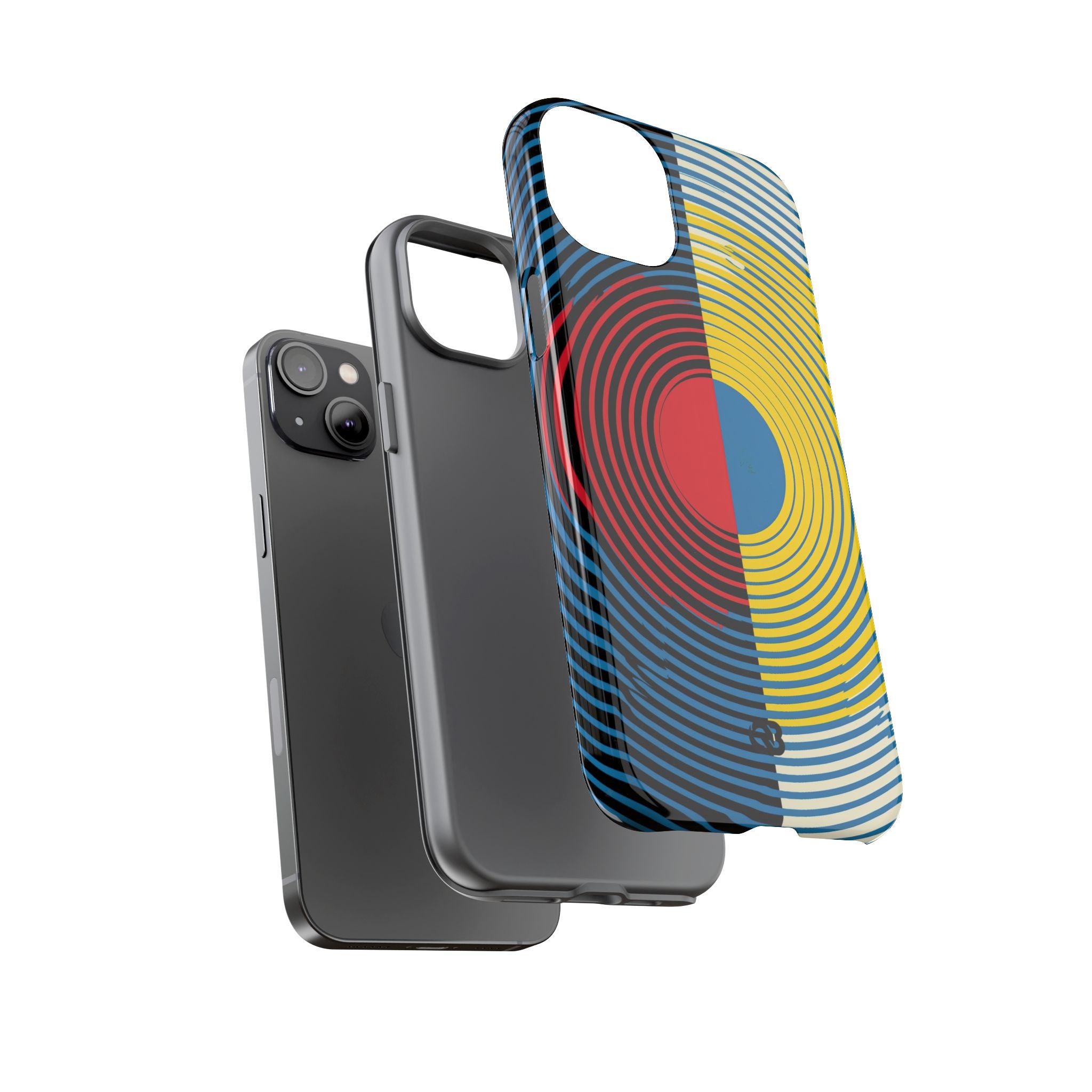 Blue Tough Phone Case for iPhone - Primary Circuit Orbit