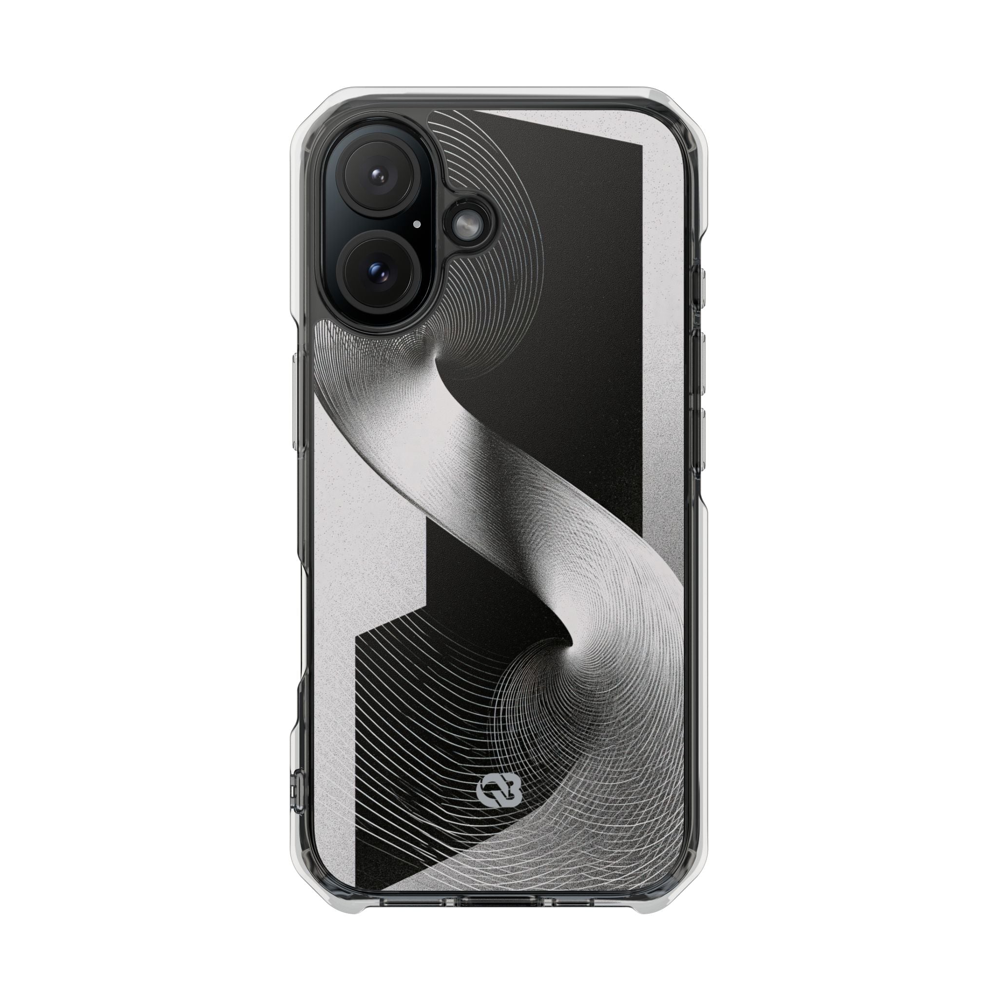 Grey Impact MagSafe Phone Case for iPhone - Obsidian Moiré Wave