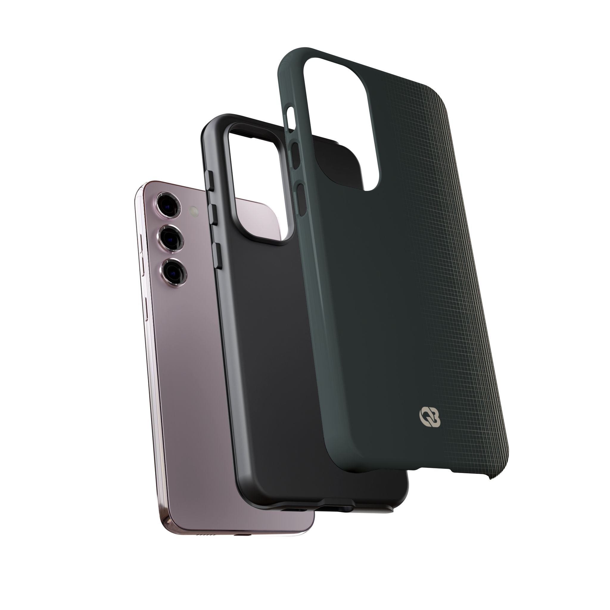 Grey Tough Phone Case for Samsung - Charcoal Tech Grid