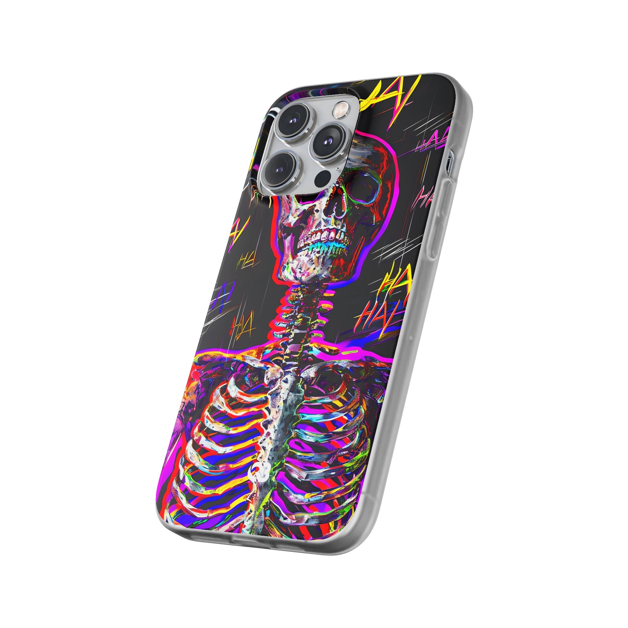 Neon Glitch Skeleton · Soft Handyhülle für iPhone