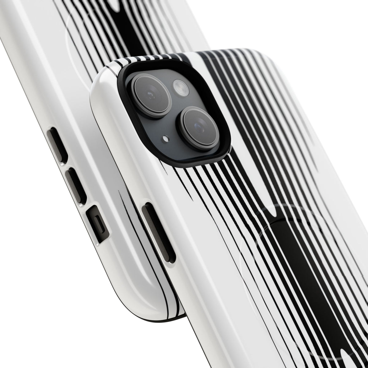 White Tough 2.0 Magsafe Phone Case for iPhone - Kinetic Mono Distortion