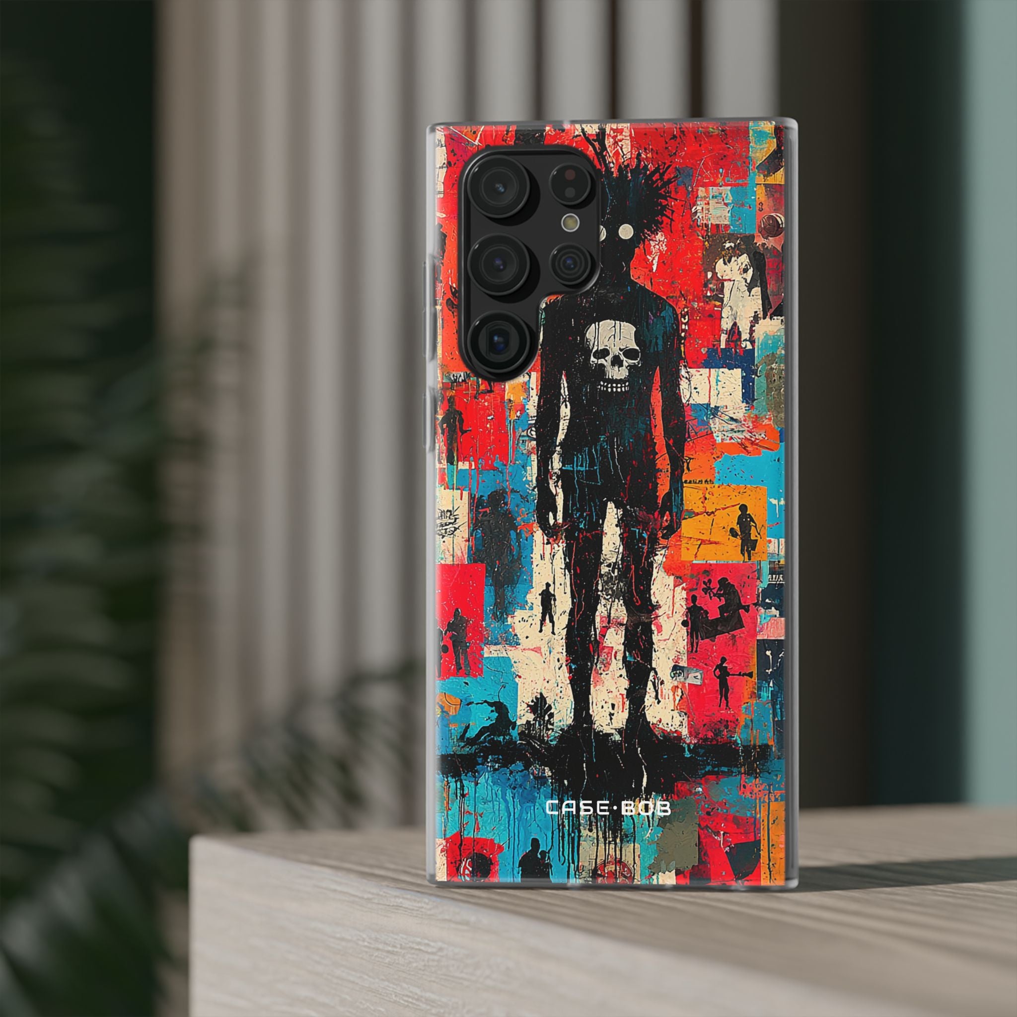 Piikikäs pääkallo siluetti Samsung S22 Ultra -pehmeä suojakotelo