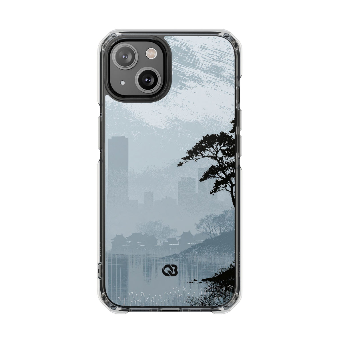 Grey Impact MagSafe Phone Case for iPhone - Steel Slate Zen