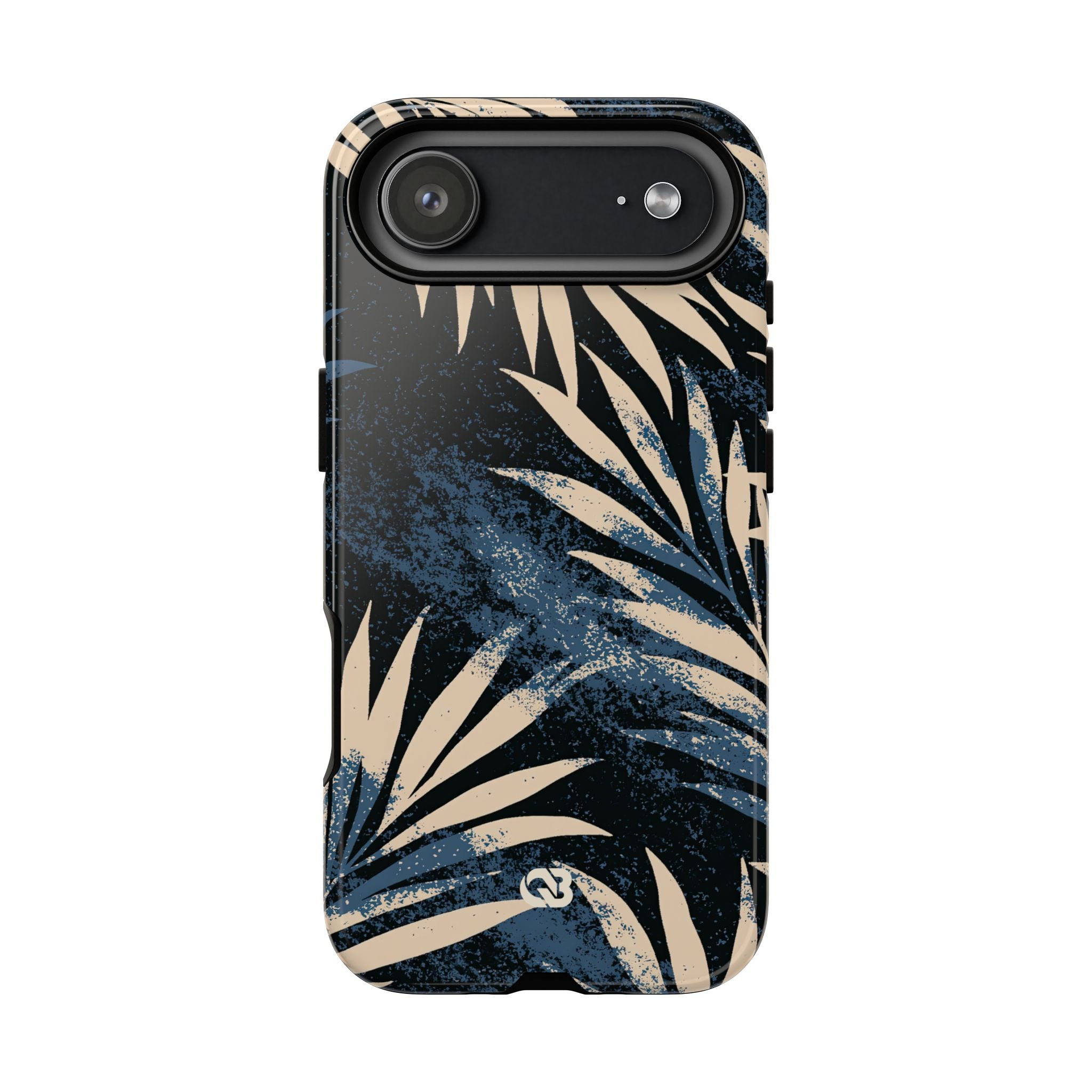 Blue Tough Phone Case for iPhone - Midnight Indigo Palm