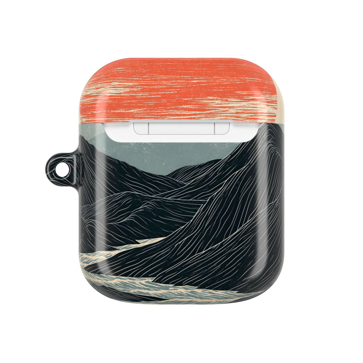 Crimson Ridge Horizon · Hard Case for AirPods & AirPods Pro · Black