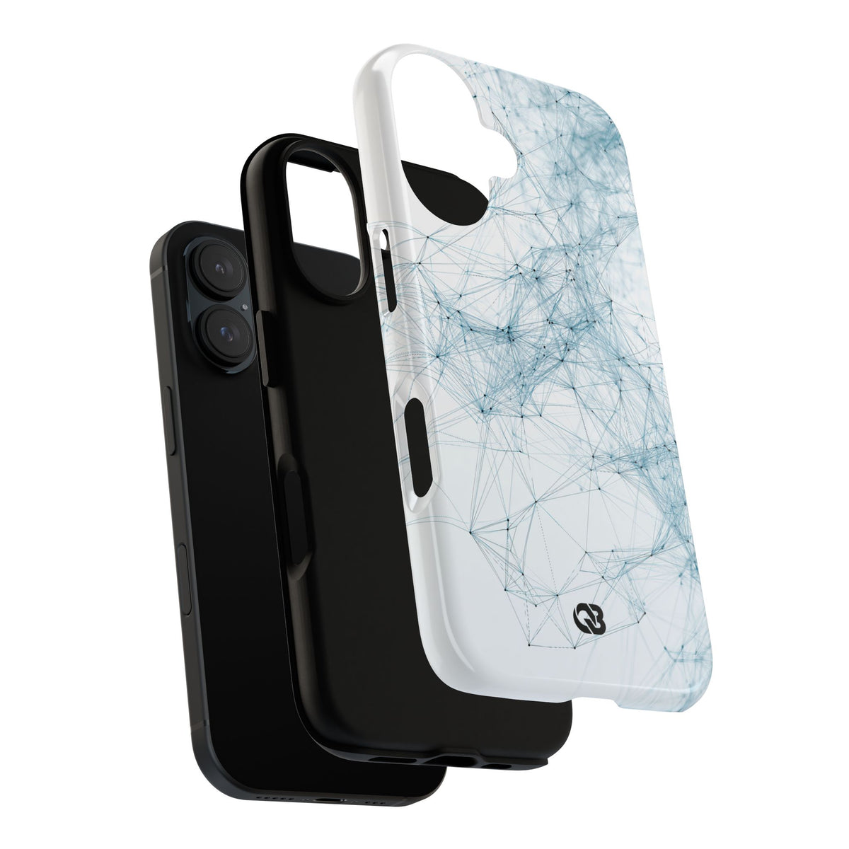 Blue Tough Phone Case for iPhone - Glacial Neural Web