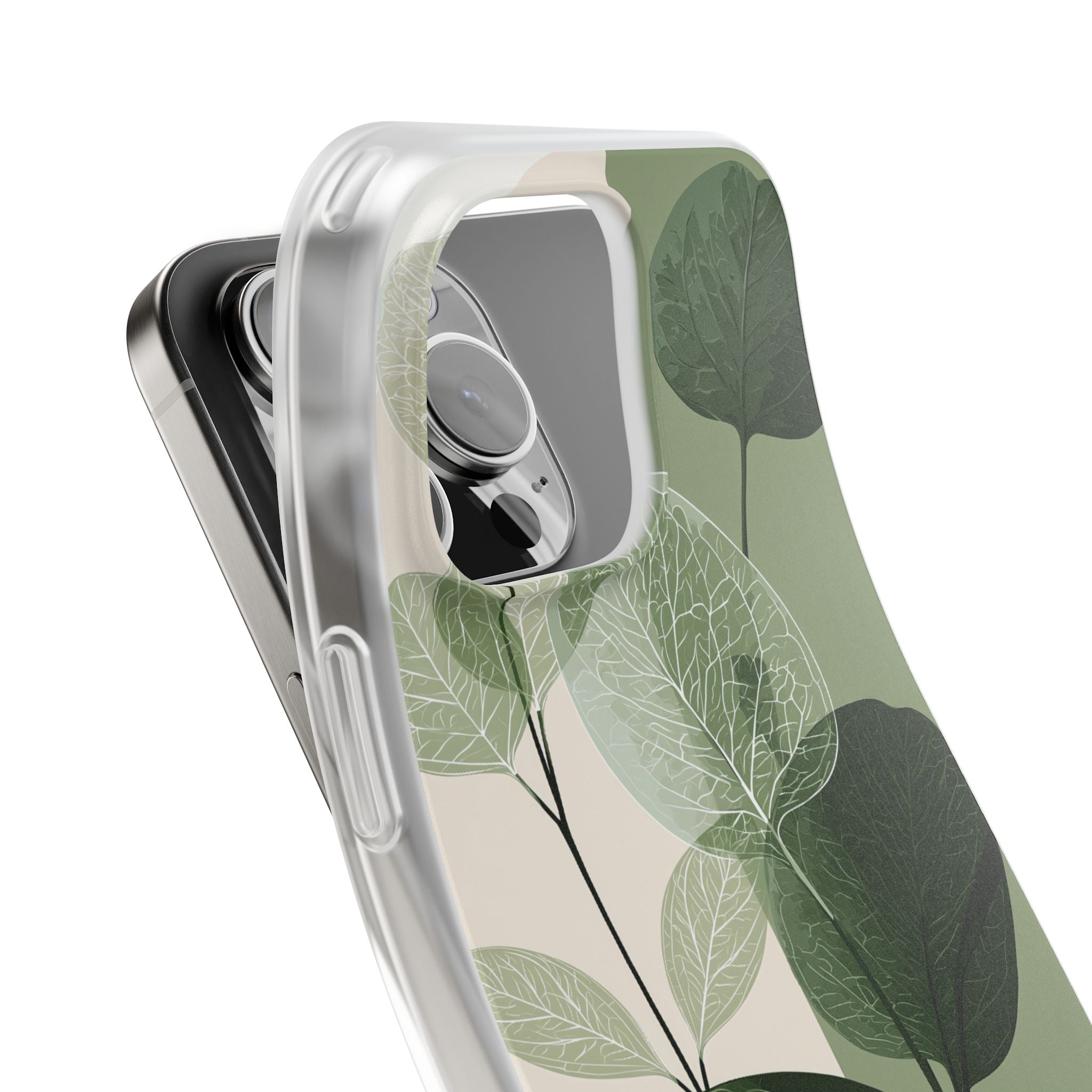 Green Lite Phone Case for iPhone - Sage Leaf Skeletals