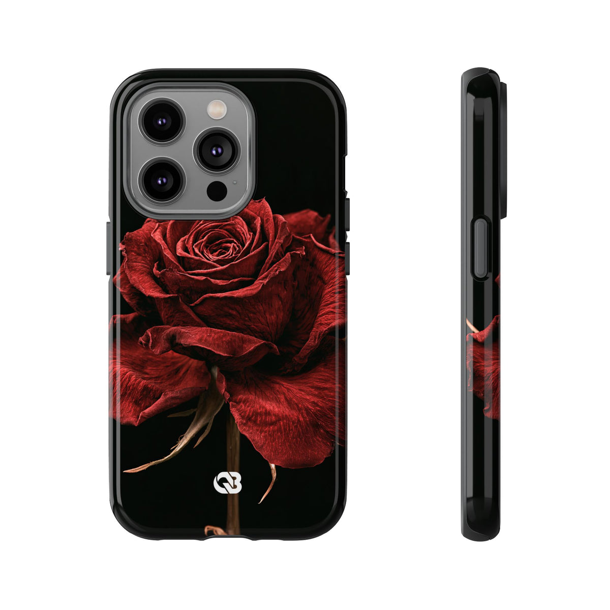 Crimson Noir Rose · Tough Phone Case for iPhone · Black