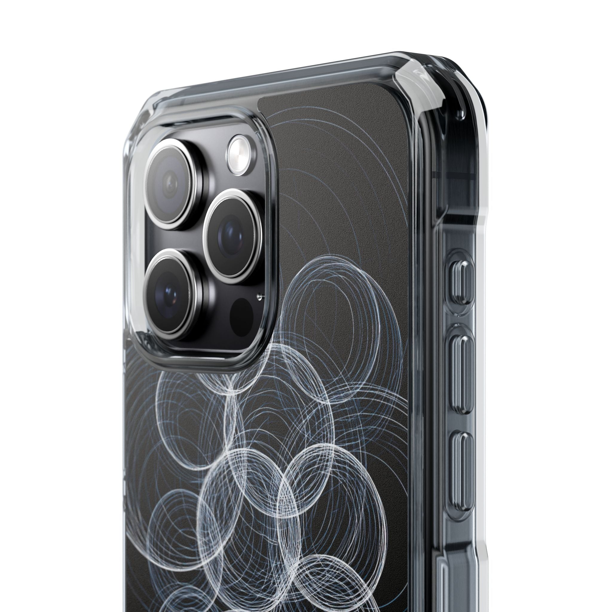 Black Impact MagSafe Phone Case for iPhone - Frosted Ring Matrix