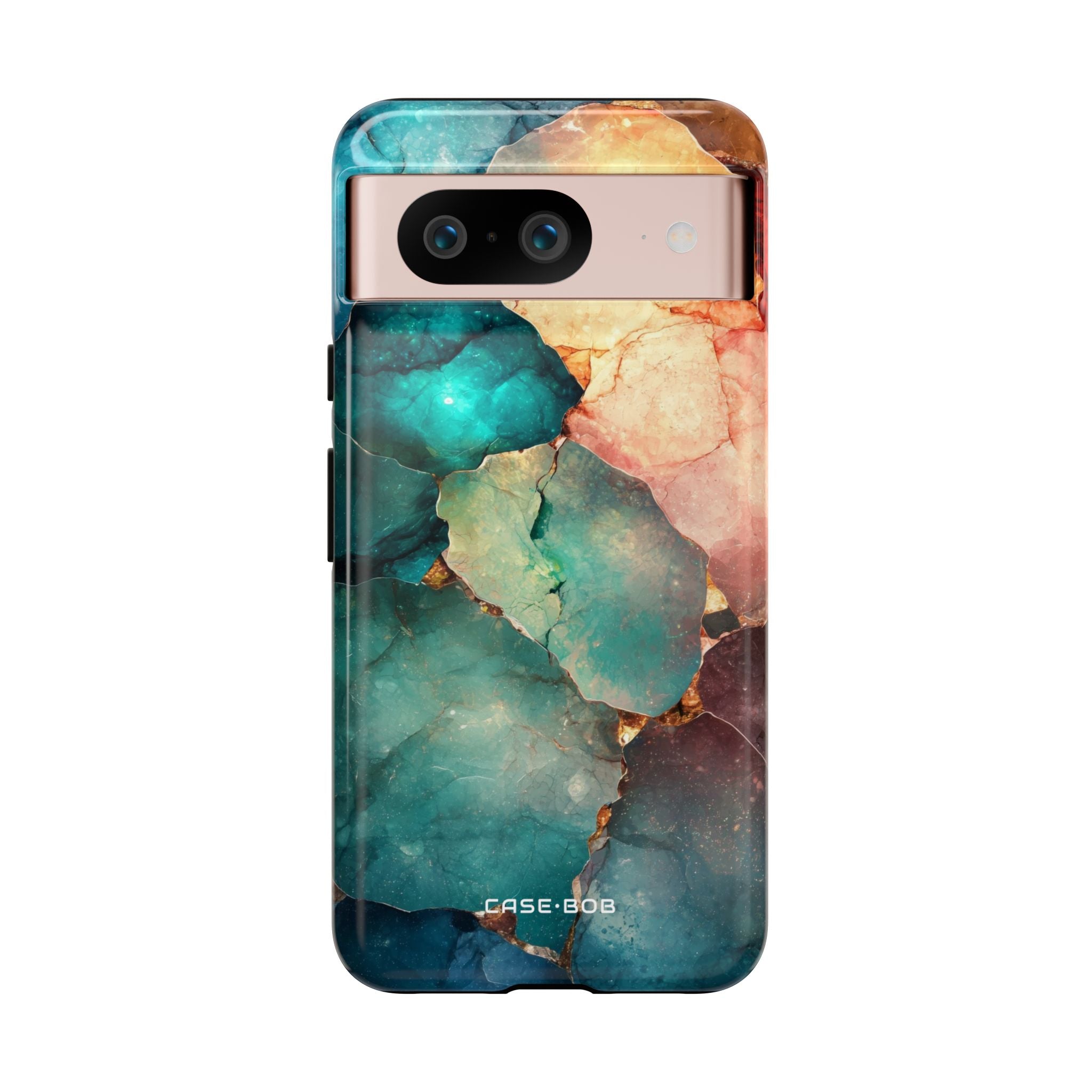 Teal Mosaic Veins Google Pixel 8 Case - Tough